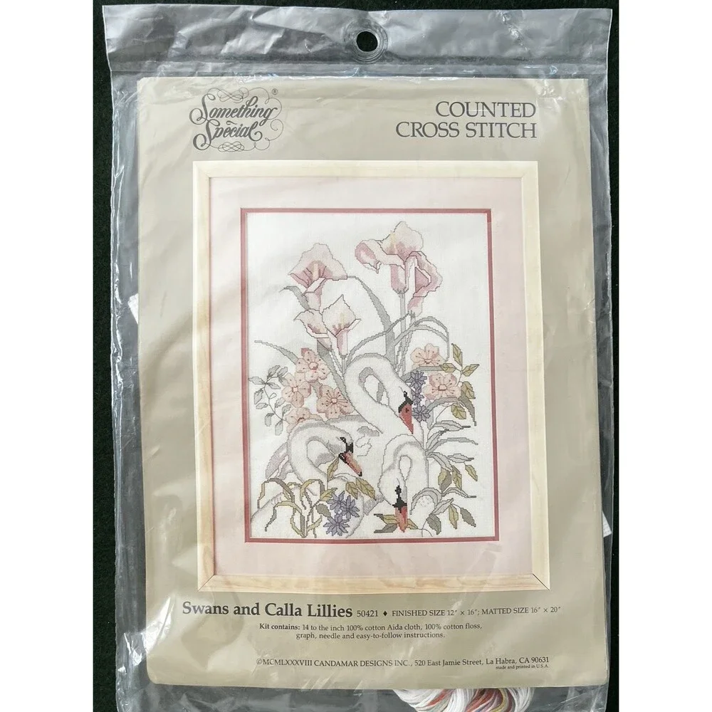 Candamar Swans and Calla Lillies Counted Cross Stitch Kit 50421   12